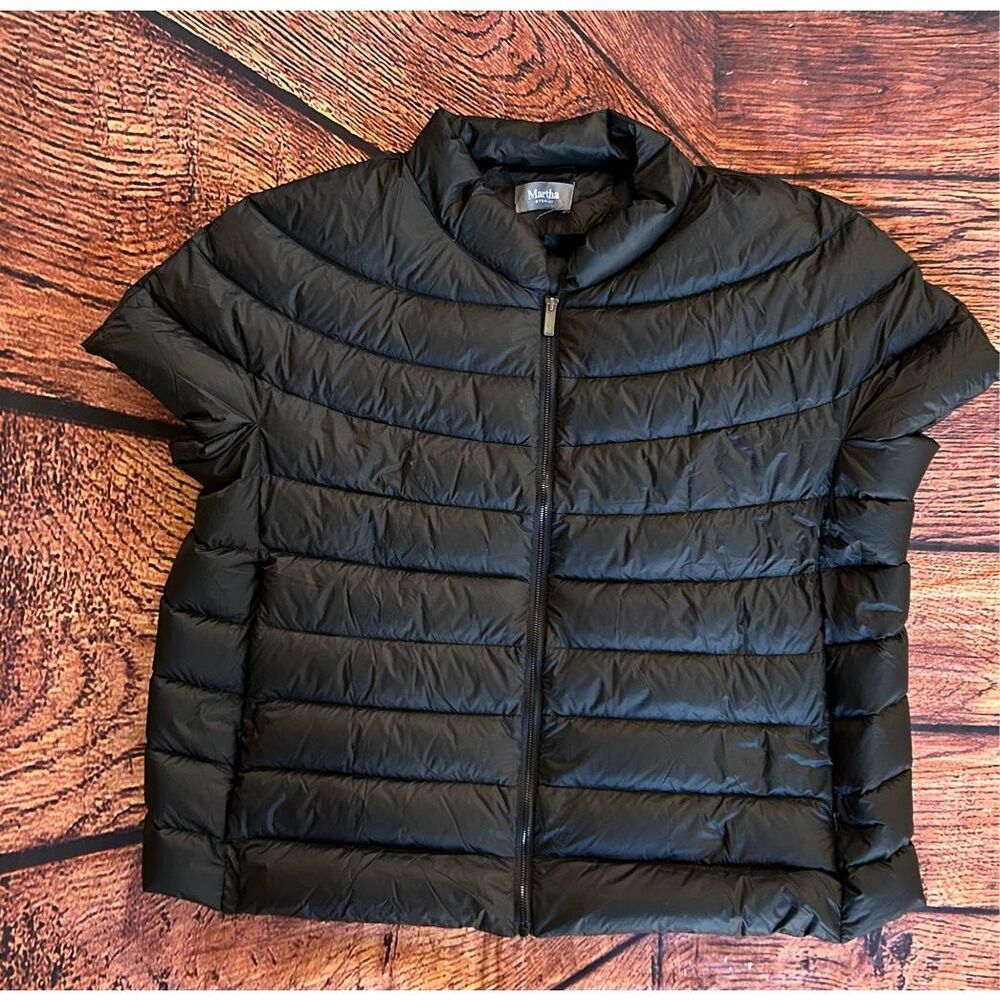 MARTHA STEWART  Down Puffer Cap Sleeve Jacket Vest Large